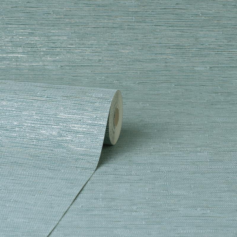 FD43157 MIYA GRASSCLOTH TEAL BLOWN VINYL WALLPAPER | AAA Decorating